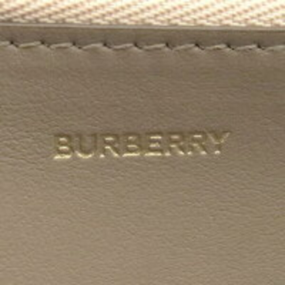Burberry Round Wallet Check Beige Zip Canvas Mega - Picture 12 of 14